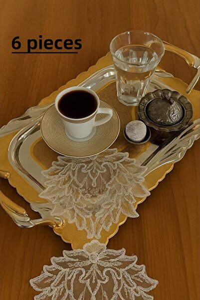 Esteks Dantel ve Tekstil Aksesuarları مناديل تقديم الكوكتيل من الدانتيل المزخ...