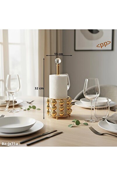 Hinora Bead Model Crystal Ball Metal Towel Napkin Holder 32X15X15Cm