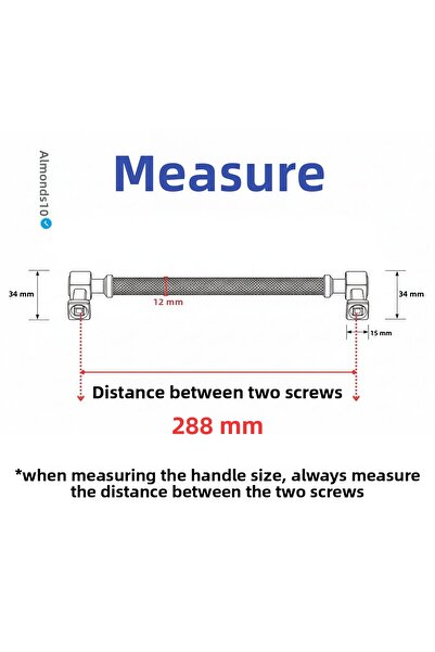 Badem10 Talas Antique Silver 288 mm Metal Knurled Handle Pulls Furniture Drawer Cabinet Door Handle Durable