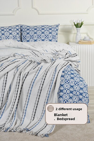 Elart Arden Blanket Double Size Cotton (200X220 cm) Gray