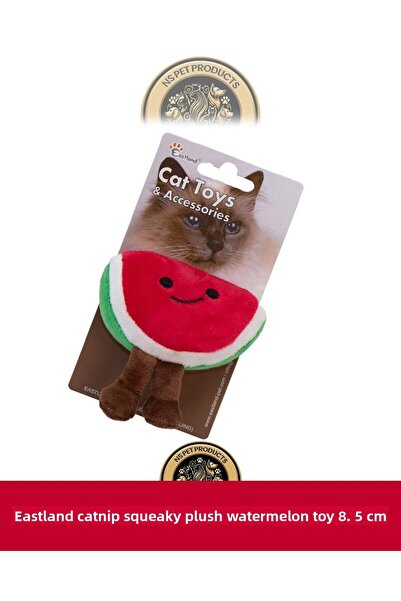Eastland لعبة قطط على شكل بطيخ من القطيفة مع صوت خشخشة 8.5 سم