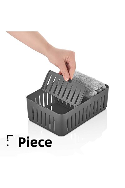 Mons 4 قطع منظم أدراج الخزانة Qlux لتنظيم مستحضرات التجميل والمجوهرات والمناشف في الحمام 245×160×80 ملم L-00640