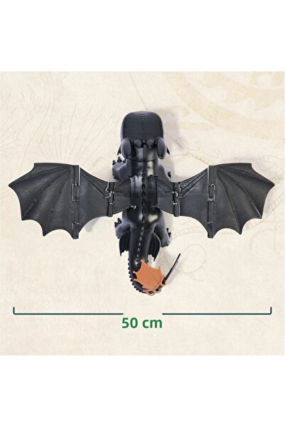 TOYFEST How to Train Your Dragon Interactive Toothless Figure with Sound and Light, 50 cm Wingspan