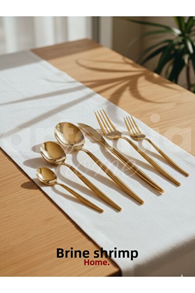 Artemia Home Vega Elite Gold Dessert Spoon |   18/10 Stainless Steel |   Gold Plated Table Spoon