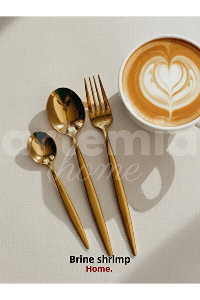 Artemia Home Vega Elite Gold Dessert Spoon | 18/10 Stainless Steel | Gold Plated Table Spoon