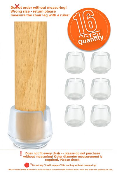 senal ticaret 16 bucăți 25 mm silicon transparent scaun de masă pantofi anti-...