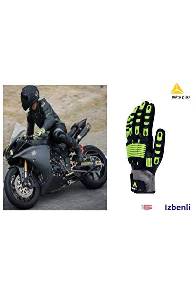 Delta Plus Bone Protection Wrist Velcro Waterproof Cut Resistant Fluorescent Biker Gloves