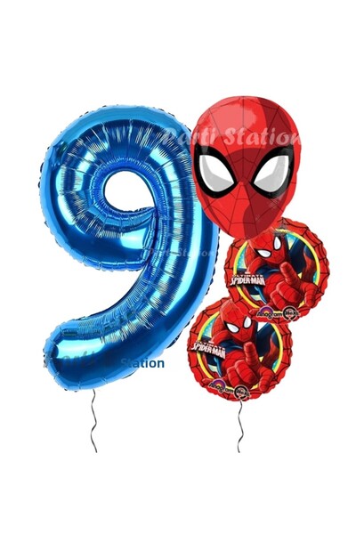 Parti Station Spiderman Concept 9Th Birthday Balloon Set Party Balloons