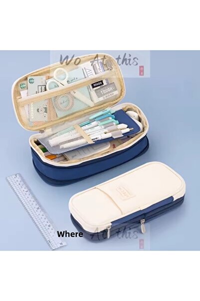 synshop Husă pentru creion Kawaii Travel Canvas de lux, cu capacitate mare, c...