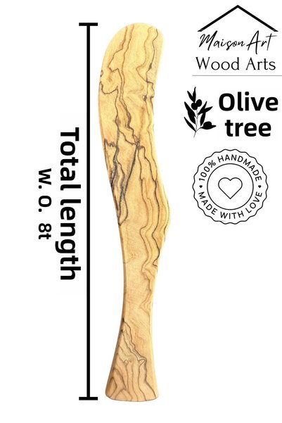 Generic Brand Olive Wood Butter Knife | 1 Handmade Wooden Butter Spreader
