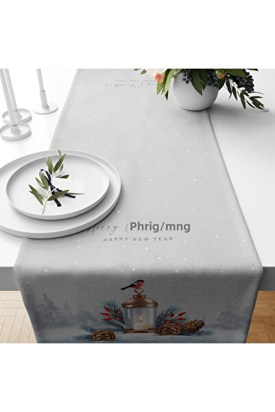 Filamente Digital cu imprimeu Runner - Model de Anul Nou / Crăciun - 140x40 Cm