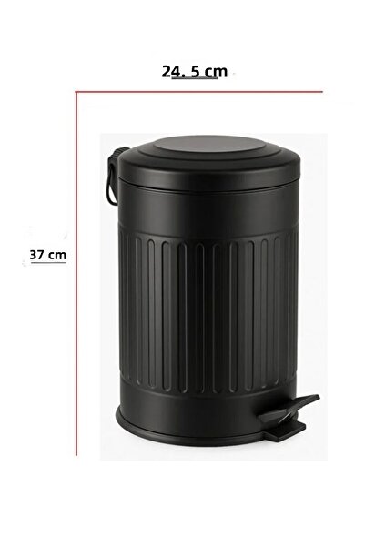 Begin Power Vintage 12 Lt Trash Can with Slow-Close Lid Office Kitchen Bathroom Balcony Trash Can Black