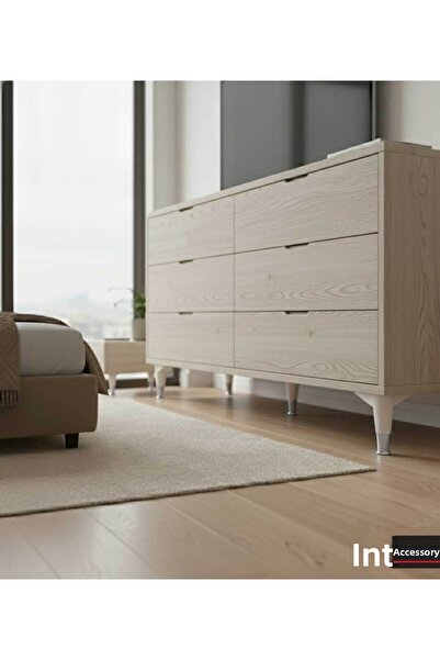 İMT AKSESUAR Puma 15 cm 4 buc. Mobilier alb-cromat Canapea Unitate TV Kosol Dulap Noptieră Picior