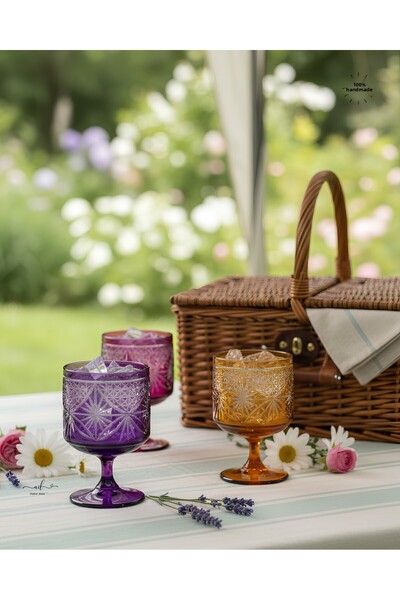 AKDEN STORE Cut Crystal Decor Maple Cup, Magnolia Bowl