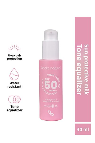 Bade Natural حليب واقي من الشمس ومستوى تون 50 SPF وردي 30 مل