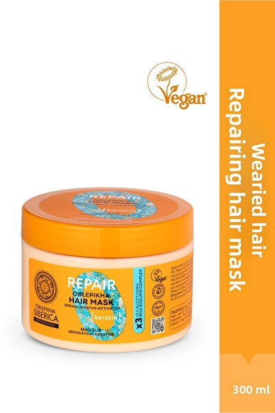 Natura Siberica قناع إصلاح الشعر خاص للشعر التالف 300 مل - إن إس أو ريبير أوب...