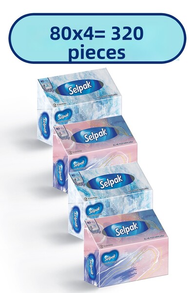 Selpak ®   Hand and Face Towel Set of 4, 320 Sheets, Boxed