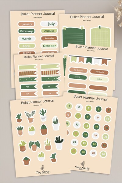 tinystoriestr مجموعة ملصقات بوليت جورنال - 6 صفحات / مفكرة، ألبوم صور، دفتر ي...