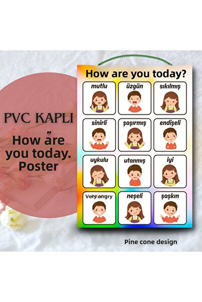 Kozalak Tasarım لافتة 'كيف حال؟' للمدرسة والفصول الدراسية، مصنوعة من قطعة واح...