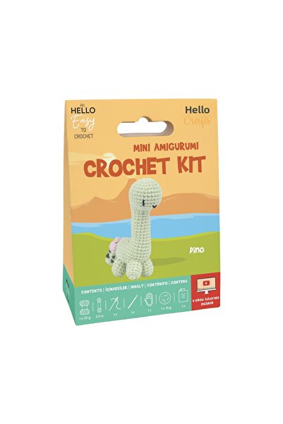 Hello طقم كروشيه أميجورومي صغير ديناصور HCx131