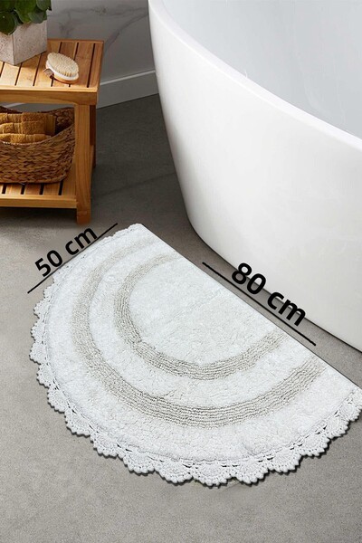Chilai Home Half Ecru 100% Cotton Single 80X50 cm Bath Mat Set