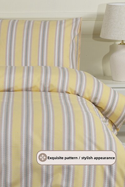 Elart Scatt Duvet Cover Set Single Fitted Sheet (160X220 cm) Ecru