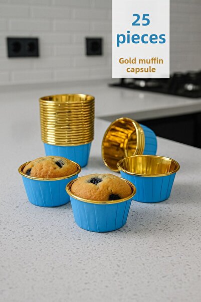 Funny Life 25 قطعة من قوالب الكعك الذهبية من كرافت، كبسولة الكيك، مفهوم السفا...