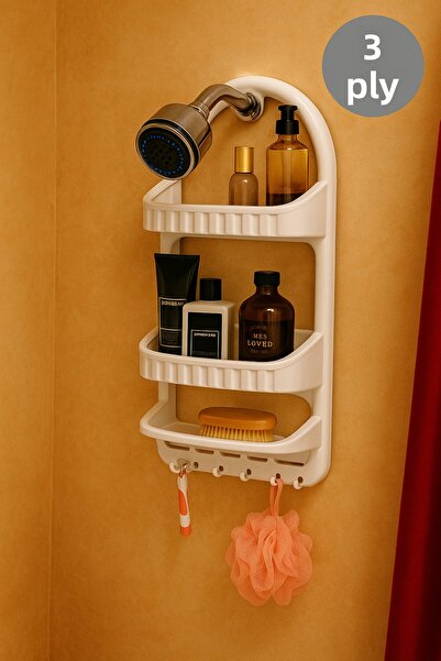 Nesto Home Suport pentru șampon cu 3 niveluri Organizator pentru baie