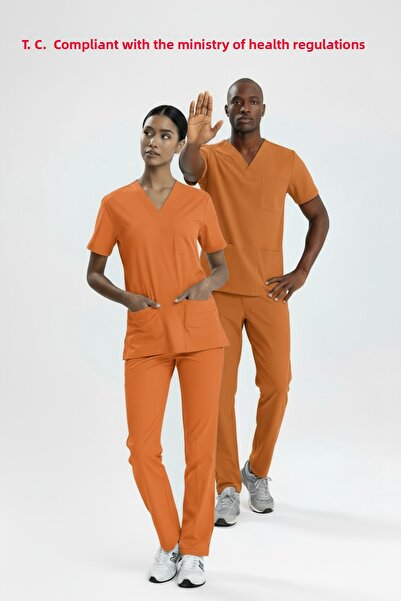 uçak iş giyim طقم ملابس عمل طبية برتقالية اللون (أوكير برتقالي)