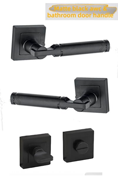 Nobel Lavinya Şebboy Stainless Black Square Rosette Wc Door Handle / for Wc Doors
