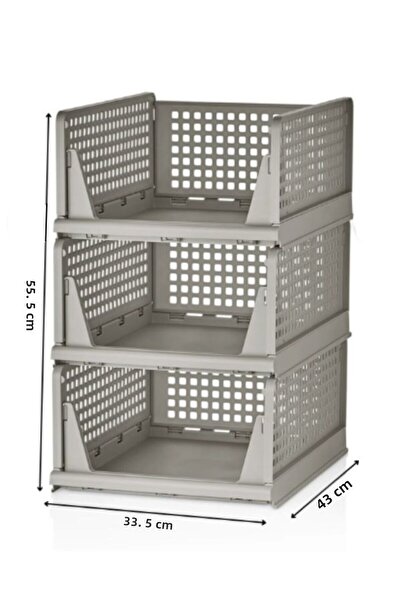 Harvey مجموعة من 3 أرفف معيارية - منظم داخلي للخزانة مع آلية انزلاق