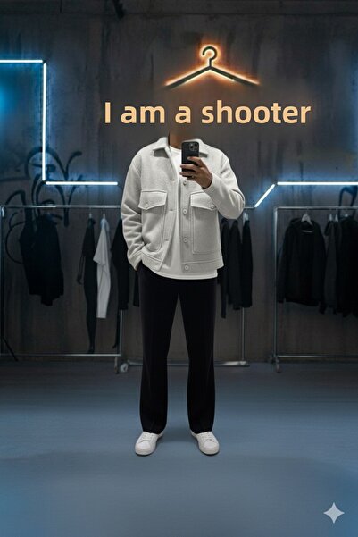 ATKGİYİM سترة رجالية كبيرة الحجم - لون أسود ورمادي مع جيب حقيبة - تفاصيل جيب ...