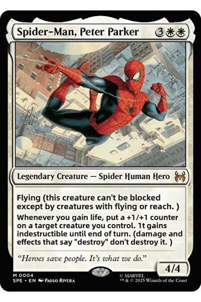 Magic The Gathering بطاقة لعبة سبايدر مان، بيتر باركر فويل M-0004 المرخصة
