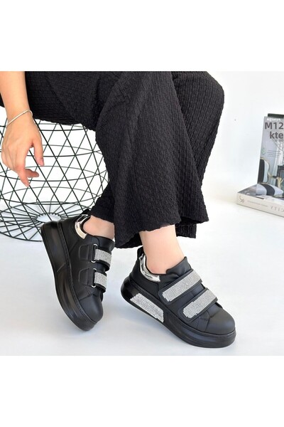 Kanonik Education Nino Black Skin Velcro Sneakers