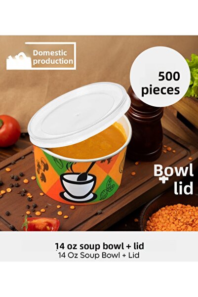 Sepet Doldur 14 oz Soup Bowl + Lid - 500 Pieces
