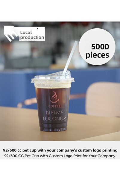 Sepet Doldur كوب الحيوانات الأليفة 92/500 CC مطبوع بشعار ذو اتجاه واحد بلون و...