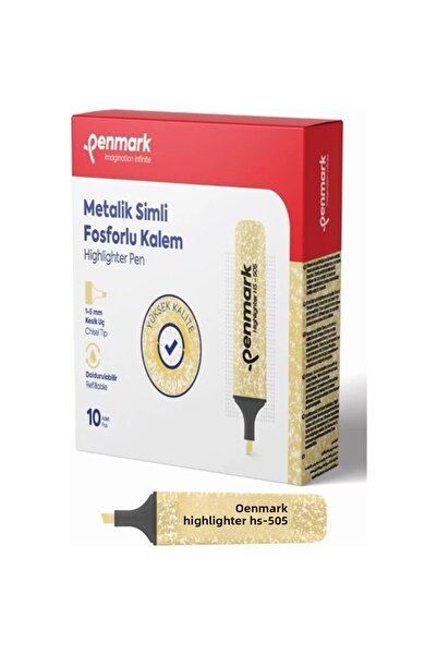 penmark Gold Hs 505 - عبوة مكونة من 10 قطع معدنية لامعة / قلم تحديد