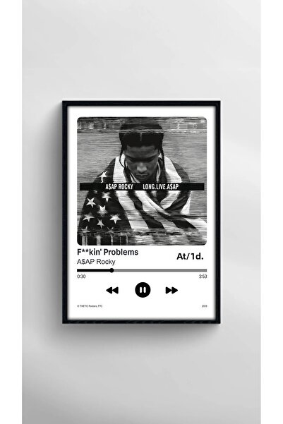 Thetic A$Ap Rocky - F**Kin' Problems Single Collection Premium Spotify Poster - Song Poster!