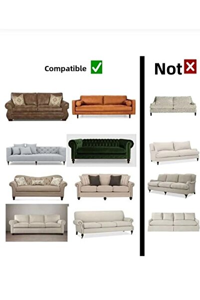 ARİFE HOME Bürümcük Stretch Fabric Sofa Cover, Three-Seater Sofa Cover 1 Piece, Cream Color