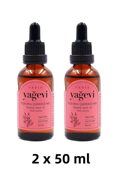 Yağevi 50 مل عصرة باردة نقية - مجموعة بذور ثمر الورد مكونة من قطعتين