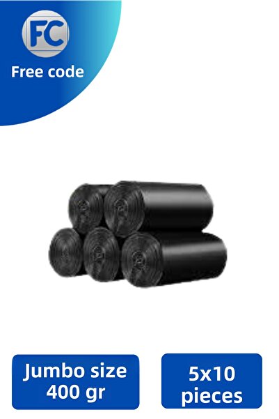 Freecode كيس قمامة جامبو حجم 400 جرام 10 قطع 5 لفات 80x110 كيس قمامة