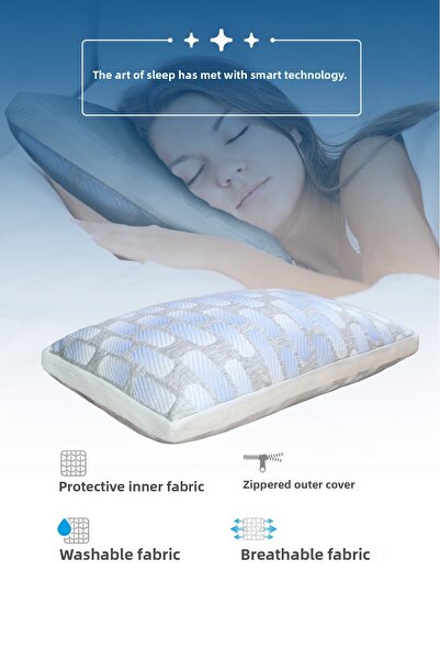 PUFYMAX pernă ortopedică terapeutică, pernă de susținere a gâtului cu particule visco, țesătură din bumbac prietenoasă cu coloana vertebrală