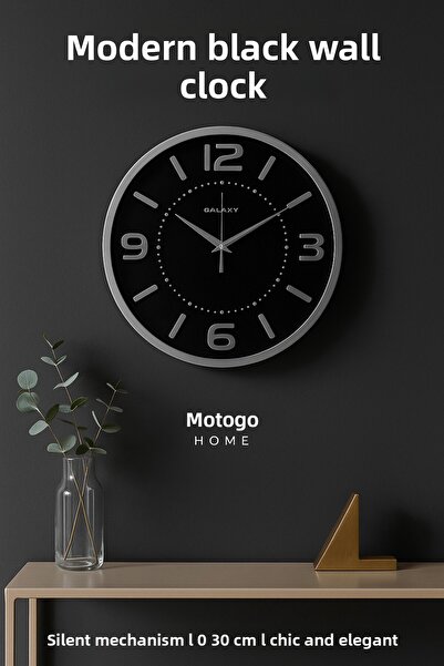 Mottogo Modern Framed Wall Clock 30 cm – Silent Mechanism Decorative Clock