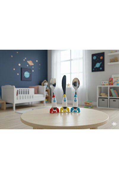 Porland Mini Rocket Kids Cutlery Set 3 Pieces