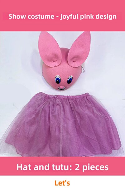 Letsii زي أداء للأطفال على شكل أرنب وردي للاحتفالات في 23 أبريل