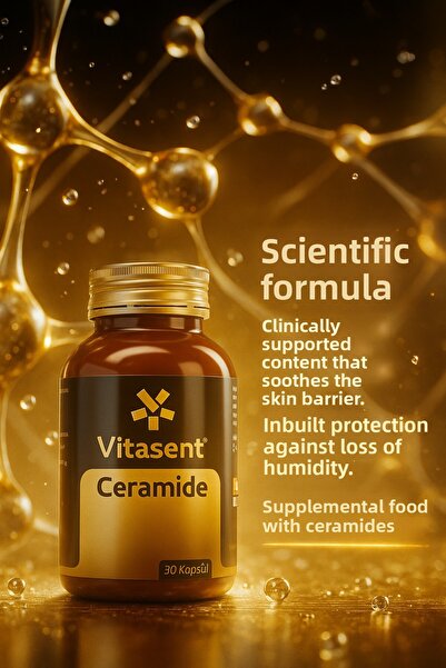 VİTASENT Ceramide 30 Capsules - Food Supplement to Strengthen the Skin Barrier - Ceramide