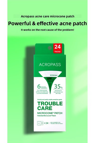 ACROPASS Micro Needle Tape for Fat Lumps and Acne Trouble Care Microcone Patch 24-Pack