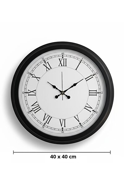 Butik Saat Ceas de perete metalic roman negru |   40 cm |   Ceasuri Boutique
