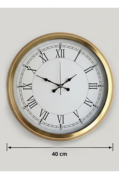 Butik Saat Ceas de perete decorativ din metal auriu |   40 cm |   Ceas de tip boutique