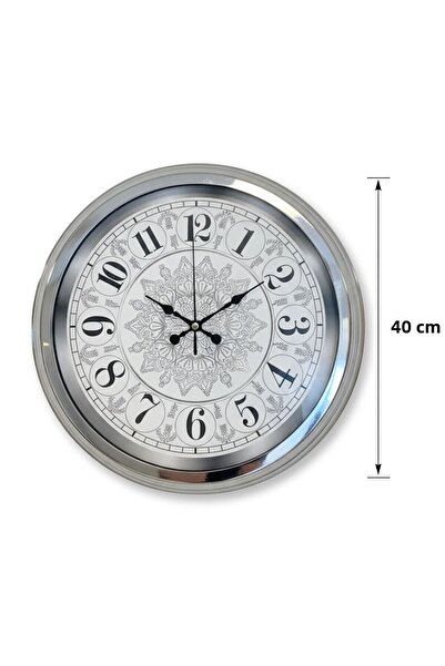 Butik Saat Ceas de perete decorativ din metal cromat de 40 cm